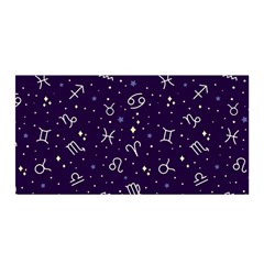 Zodiac Symbols Sign And Stars Pattern Seamless Pattern Satin Wrap 35  X 70  by Cemarart