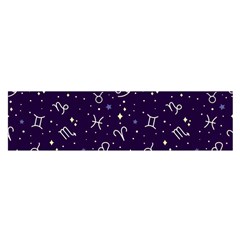 Zodiac Symbols Sign And Stars Pattern Seamless Pattern Oblong Satin Scarf (16  X 60 ) by Cemarart