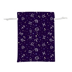 Zodiac Symbols Sign And Stars Pattern Seamless Pattern Lightweight Drawstring Pouch (s) by Cemarart