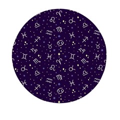 Zodiac Symbols Sign And Stars Pattern Seamless Pattern Mini Round Pill Box (pack Of 3) by Cemarart