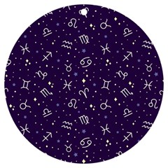 Zodiac Symbols Sign And Stars Pattern Seamless Pattern Uv Print Acrylic Ornament Round by Cemarart