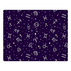 Zodiac Symbols Sign And Stars Pattern Seamless Pattern Premium Plush Fleece Blanket (large)