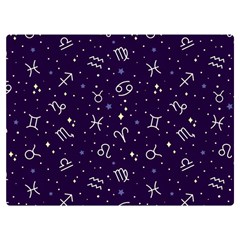 Zodiac Symbols Sign And Stars Pattern Seamless Pattern Two Sides Premium Plush Fleece Blanket (extra Small) by Cemarart