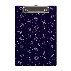 Zodiac Symbols Sign And Stars Pattern Seamless Pattern A5 Acrylic Clipboard by Cemarart