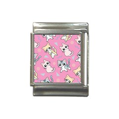 Cute Animal Little Cat Seamless Pattern Italian Charm (13mm)