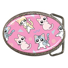 Cute Animal Little Cat Seamless Pattern Belt Buckles by Cemarart