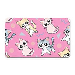 Cute Animal Little Cat Seamless Pattern Magnet (rectangular) by Cemarart