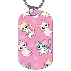 Cute Animal Little Cat Seamless Pattern Dog Tag (one Side) by Cemarart