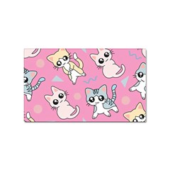 Cute Animal Little Cat Seamless Pattern Sticker Rectangular (100 Pack) by Cemarart