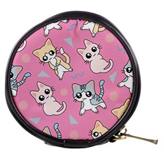 Cute Animal Little Cat Seamless Pattern Mini Makeup Bag by Cemarart