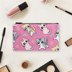 Cute Animal Little Cat Seamless Pattern Cosmetic Bag (small) by Cemarart