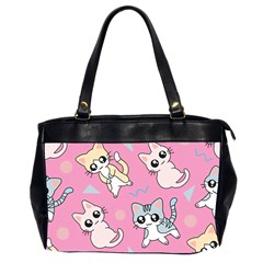 Cute Animal Little Cat Seamless Pattern Oversize Office Handbag (2 Sides) by Cemarart