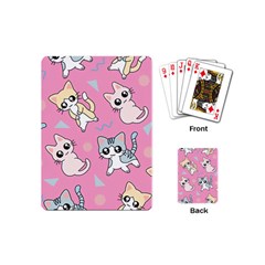 Cute Animal Little Cat Seamless Pattern Playing Cards Single Design (mini) by Cemarart