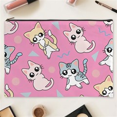 Cute Animal Little Cat Seamless Pattern Cosmetic Bag (xxxl) by Cemarart