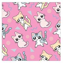 Cute Animal Little Cat Seamless Pattern Square Satin Scarf (36  X 36 ) by Cemarart