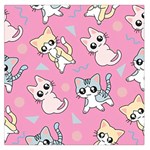 Cute Animal Little Cat Seamless Pattern Square Satin Scarf (36  x 36 ) Front