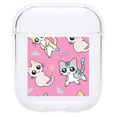 Cute Animal Little Cat Seamless Pattern Hard Pc Airpods 1/2 Case by Cemarart