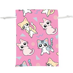 Cute Animal Little Cat Seamless Pattern Lightweight Drawstring Pouch (xl) by Cemarart