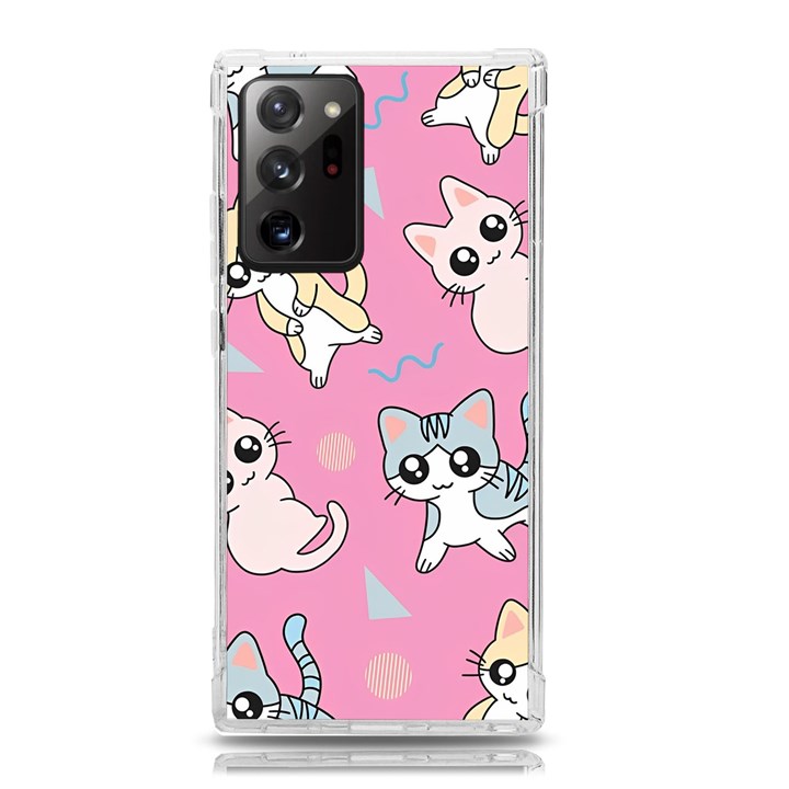 Cute Animal Little Cat Seamless Pattern Samsung Galaxy Note 20 Ultra TPU UV Case