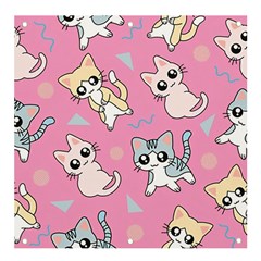 Cute Animal Little Cat Seamless Pattern Banner And Sign 4  X 4  by Cemarart