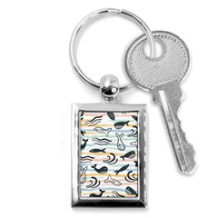 Seamless Vector Pattern With Little Cute Fish Cartoon Key Chain (rectangle) by Cemarart