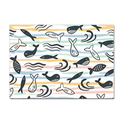 Seamless Vector Pattern With Little Cute Fish Cartoon Sticker A4 (100 Pack) by Cemarart