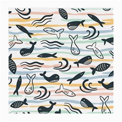 Seamless Vector Pattern With Little Cute Fish Cartoon Medium Glasses Cloth by Cemarart