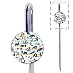 Seamless Vector Pattern With Little Cute Fish Cartoon Book Mark by Cemarart