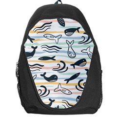 Seamless Vector Pattern With Little Cute Fish Cartoon Backpack Bag by Cemarart