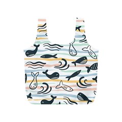 Seamless Vector Pattern With Little Cute Fish Cartoon Full Print Recycle Bag (s) by Cemarart