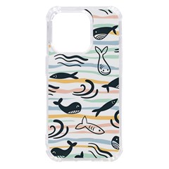 Seamless Vector Pattern With Little Cute Fish Cartoon Iphone 14 Pro Tpu Uv Print Case by Cemarart