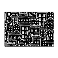 Dark Seamless Pattern With Houses Doodle House Monochrome Sticker A4 (100 Pack) by Cemarart