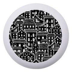 Dark Seamless Pattern With Houses Doodle House Monochrome Dento Box With Mirror by Cemarart