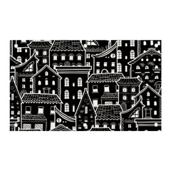 Dark Seamless Pattern With Houses Doodle House Monochrome Banner And Sign 5  X 3  by Cemarart