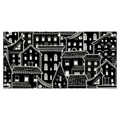 Dark Seamless Pattern With Houses Doodle House Monochrome Banner And Sign 6  X 3  by Cemarart