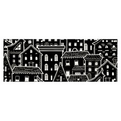 Dark Seamless Pattern With Houses Doodle House Monochrome Banner And Sign 8  X 3  by Cemarart