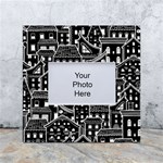 Dark Seamless Pattern With Houses Doodle House Monochrome White Box Photo Frame 4  x 6  Front