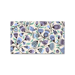 Bird Floral Blue Flower Retro Seamless Pattern Sticker Rectangular (100 Pack) by Cemarart