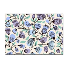 Bird Floral Blue Flower Retro Seamless Pattern Sticker A4 (100 Pack) by Cemarart