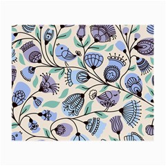 Bird Floral Blue Flower Retro Seamless Pattern Small Glasses Cloth