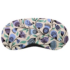 Bird Floral Blue Flower Retro Seamless Pattern Sleep Mask by Cemarart