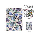 Bird Floral Blue Flower Retro Seamless Pattern Playing Cards 54 Designs (Mini) Front - Spade9