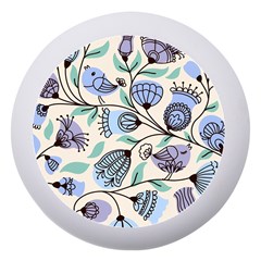 Bird Floral Blue Flower Retro Seamless Pattern Dento Box With Mirror