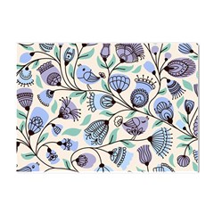 Bird Floral Blue Flower Retro Seamless Pattern Crystal Sticker (a4) by Cemarart