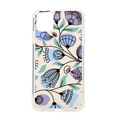 Bird Floral Blue Flower Retro Seamless Pattern Iphone 11 Tpu Uv Print Case by Cemarart