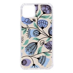 Bird Floral Blue Flower Retro Seamless Pattern Iphone 14 Plus Tpu Uv Print Case by Cemarart