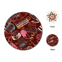 Sweet Food Seamless Pattern Playing Cards Single Design (round)