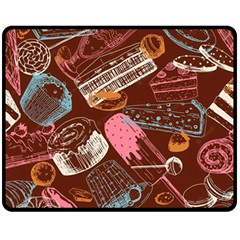 Sweet Food Seamless Pattern Fleece Blanket (medium) by Cemarart