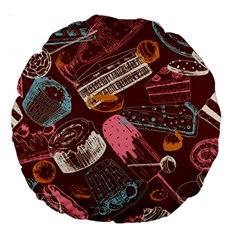 Sweet Food Seamless Pattern Large 18  Premium Round Cushions