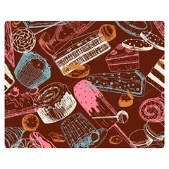 Sweet Food Seamless Pattern Two Sides Premium Plush Fleece Blanket (medium) by Cemarart